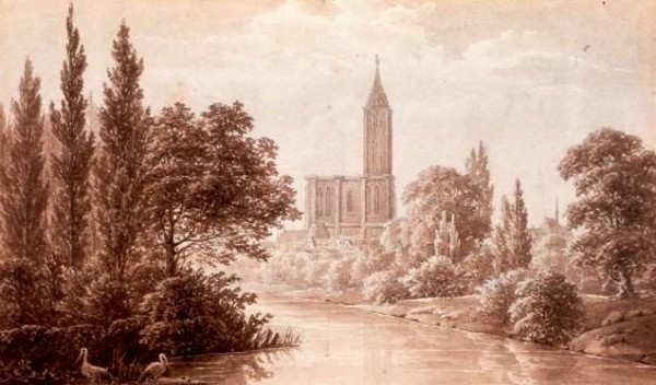 Cathédrale de Strasbourg, dessin R. D'Or 18e / 19e